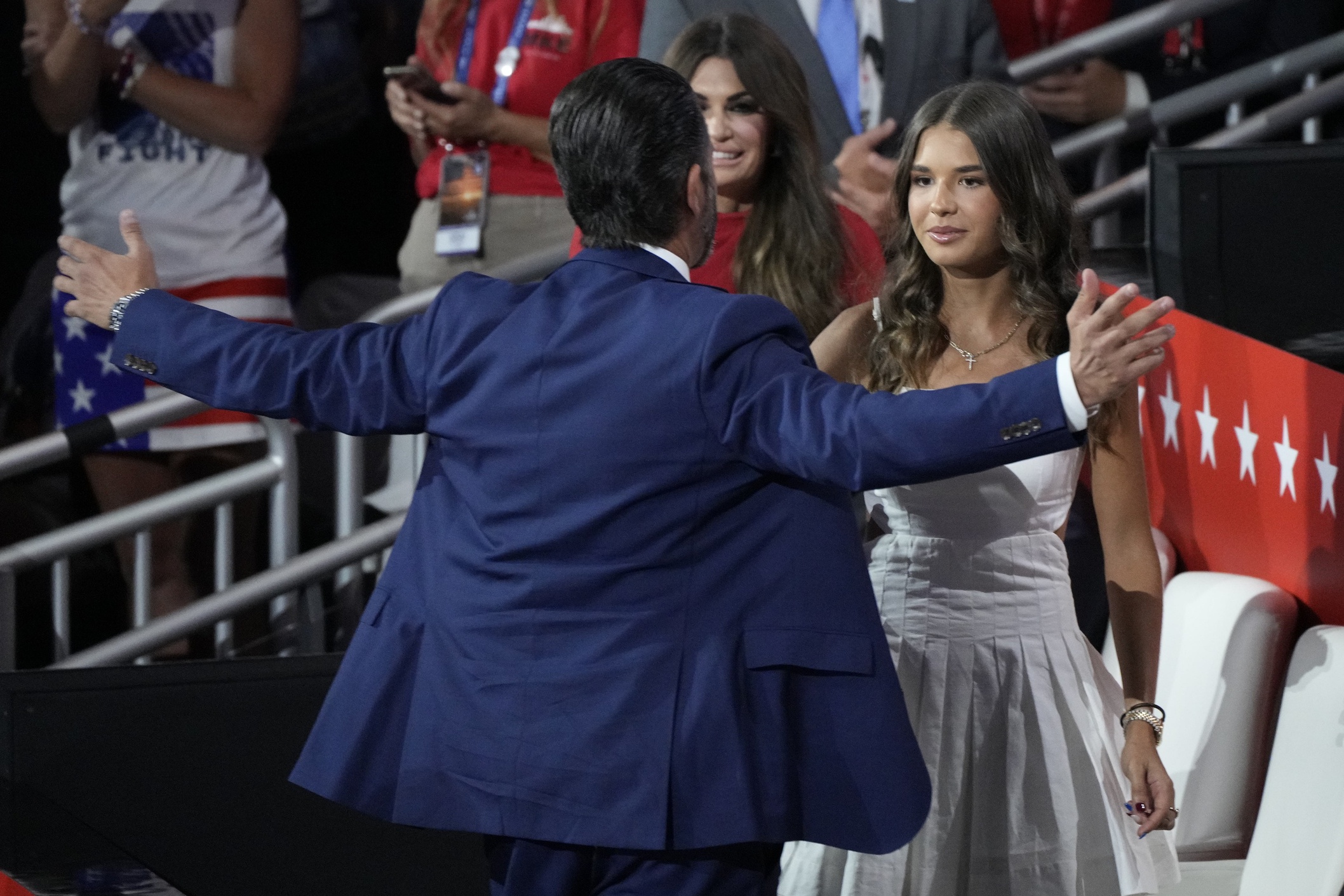 Kai Trump welcomed onstage by Don Jr